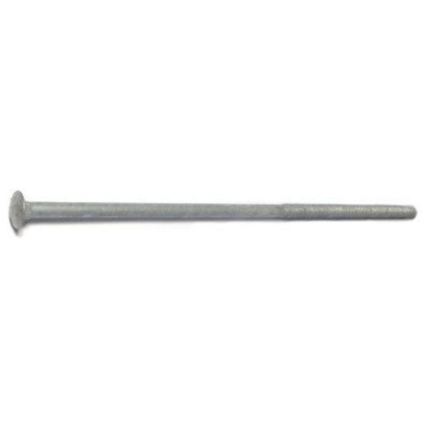 Midwest Fastener 1/2"-13 x 16" Hot Dip Galvanized Grade 2 / A307 Steel Coarse Thread Carriage Bolts 25PK 50254